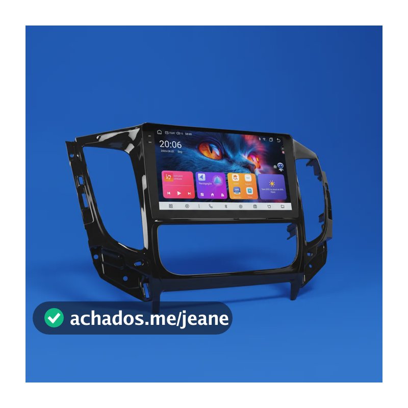 Multimidia 9p Mitsubishi L200 Android 6gb 128g Voz 360° 4g Pajero Sport Ar Digital 2018 - 2019 - 2020 - 2021 Black Piano