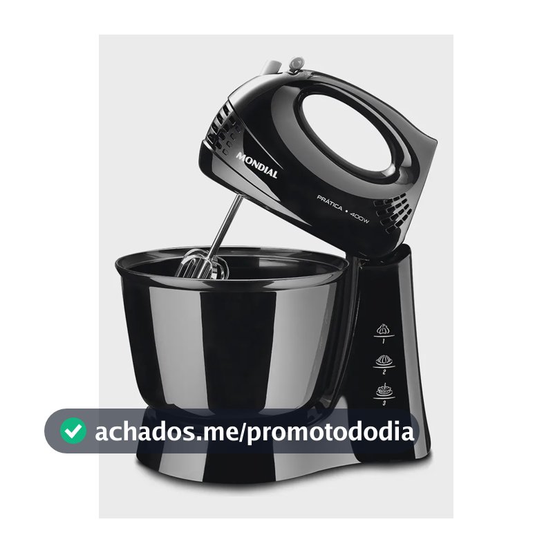 Batedeira Prática Mondial Preto 400W B-44-B