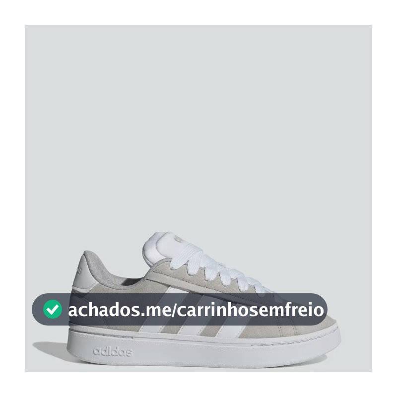 Tênis Masculino Grand Court Alpha 00s adidas Grey Two / Cloud White / Grey Two Liso 39 Br
