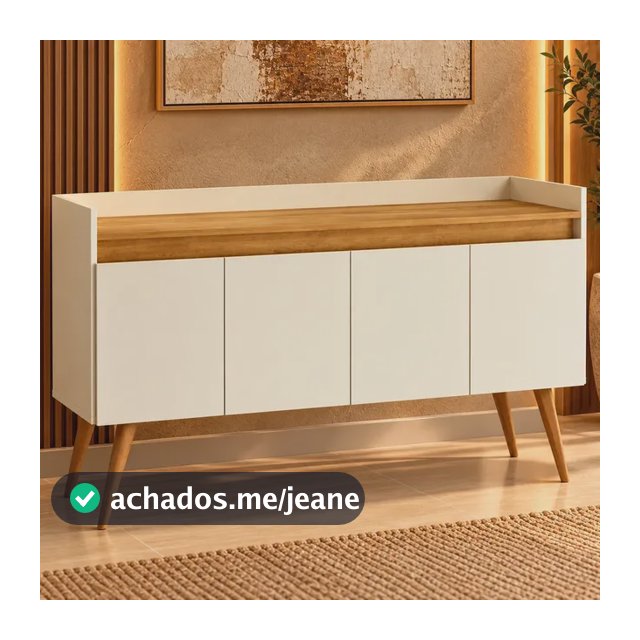 Buffet Luxo Decorativo 4 Portas Para Sala Moderna Prateleira