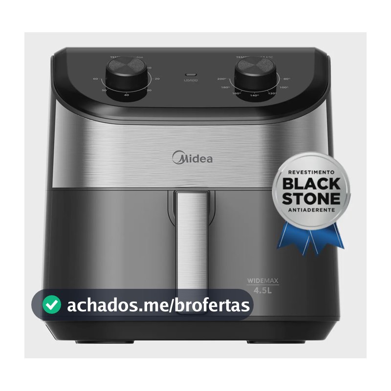 Fritadeira Air Fryer 4,5l Widemax Com Interior De Alumínio 1500w Midea