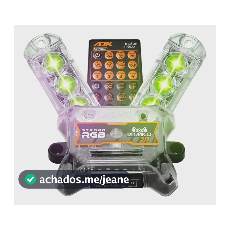 Kit Strobo Ajk Rgb Led 2 Faróis Colorido Forte + Controle