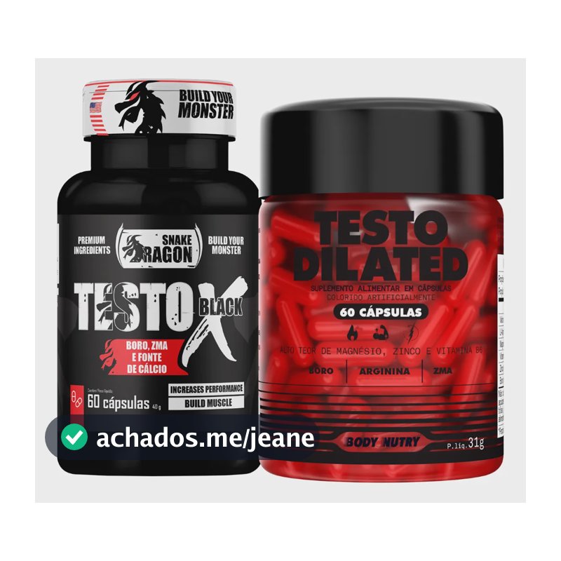Kit Testo X + Testo Dilated, Vitaminas +minerais +aminoácido Sem Sabor