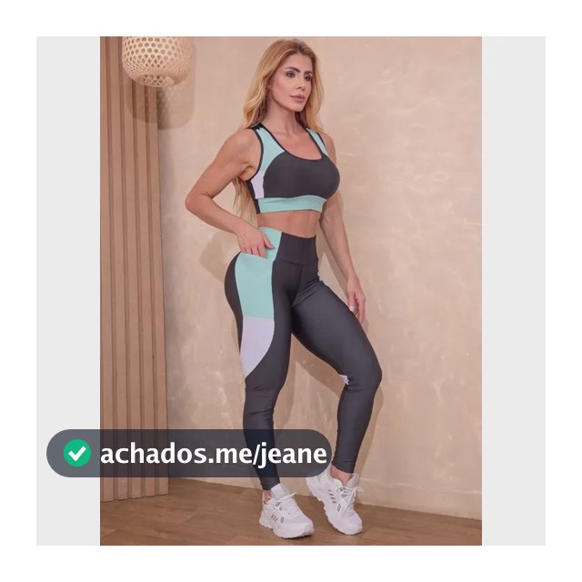 Conjunto Academia Feminino Calça Legging Cropped Sem Bojo