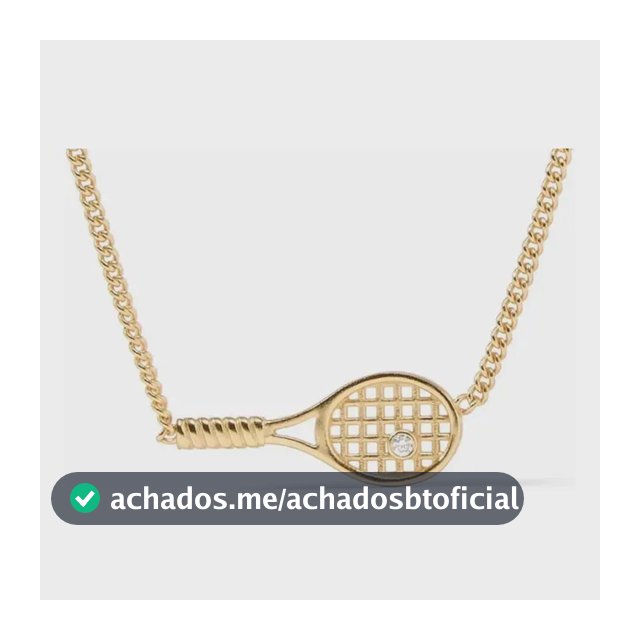 Colar 45cm Com Pingente Raquete Beach Tennis Dourado Dourado