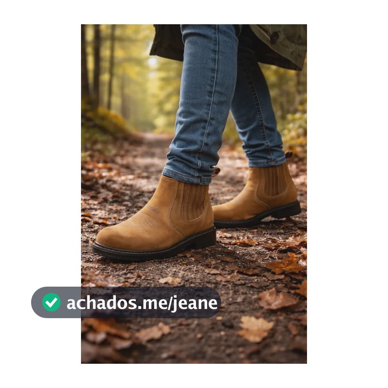 Bota Botina Masculina Couro Legítimo Original Zebu Castor Castor Couro 43