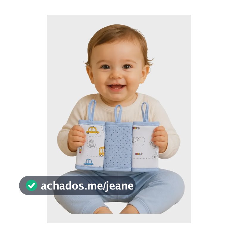 Paninho De Boca Papi Malha Com Prendedor 03 Unidades Carros Azul