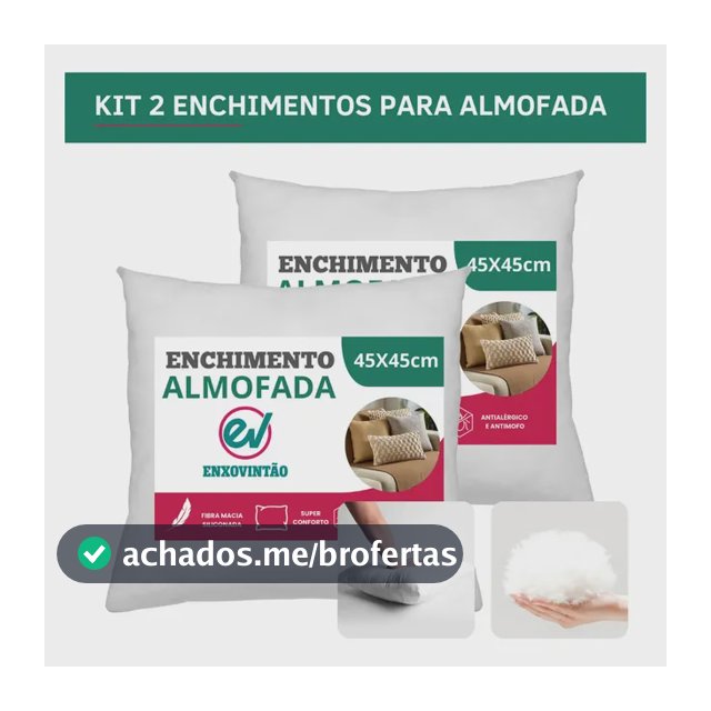Kit 2 Enchimento Almofada 45x45 Fibra Siliconada Macia Antialérgica Antimofo Macio E Confortável