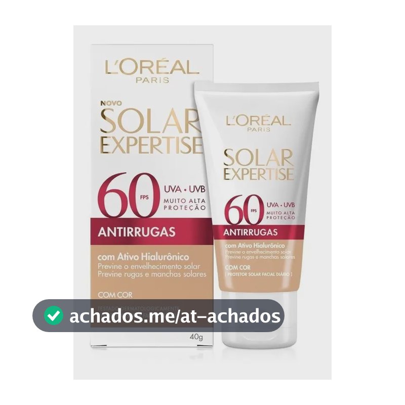 Protetor Solar Facial L'Oréal Paris Solar Expertise Antirrugas Fps 60 Com Cor Tom Claro 40g