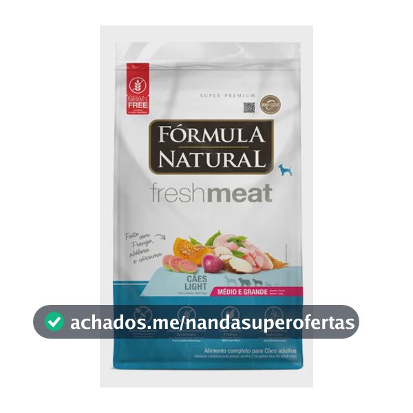 Ração Fórmula Natural Fresh Meat Cães Adultos Light 12kg