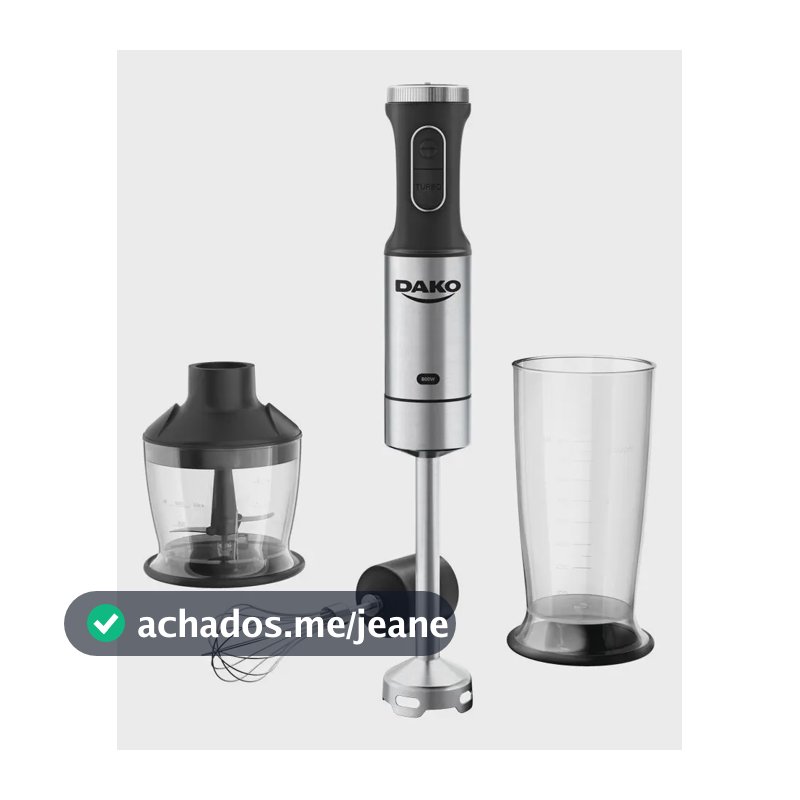 Mixer 3 Em 1 Dako 800w Função Turbo Preto E Inox
