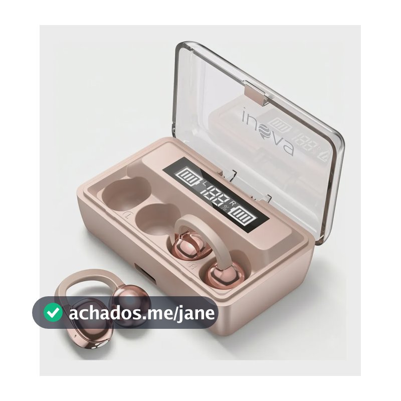 Fone De Ouvido Clip-on Bluetooth 6.0 Esportivo 60hrs Duração Dourado