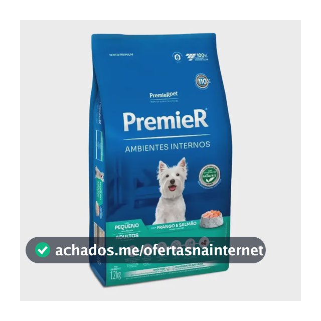 Raçao Premier Ambientes Internos Cães Adultos Pequenos 12 Kg
