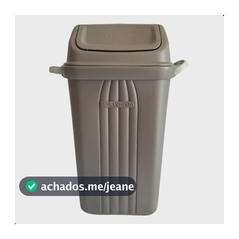 Lixeira Plástica Com Tampa Basculante 30l Sanremo Cinza