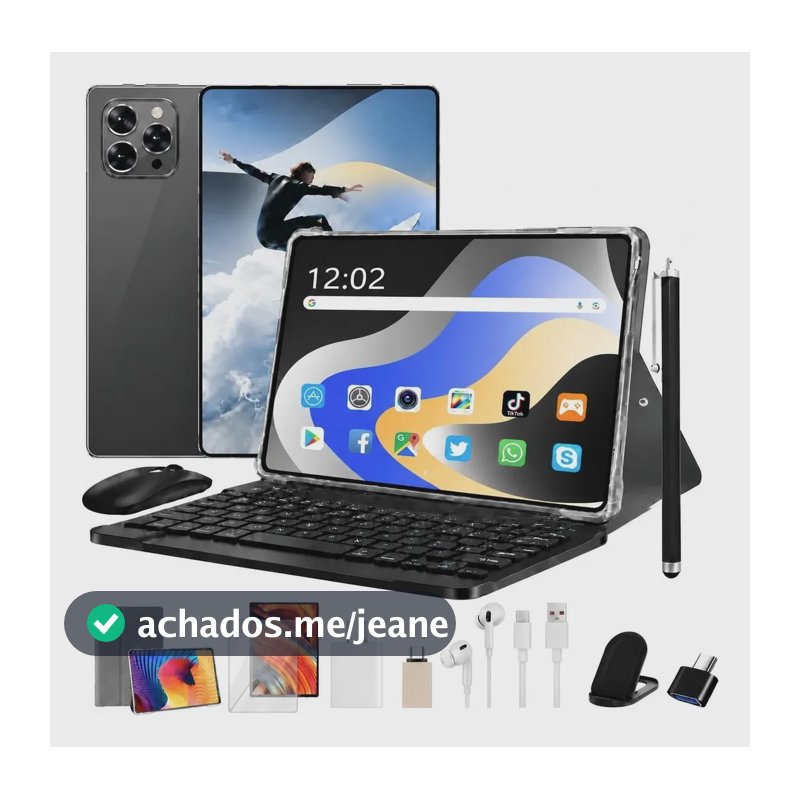 Tablet Android 15 4g 16gb 512gb Com Teclado Lilás Preto