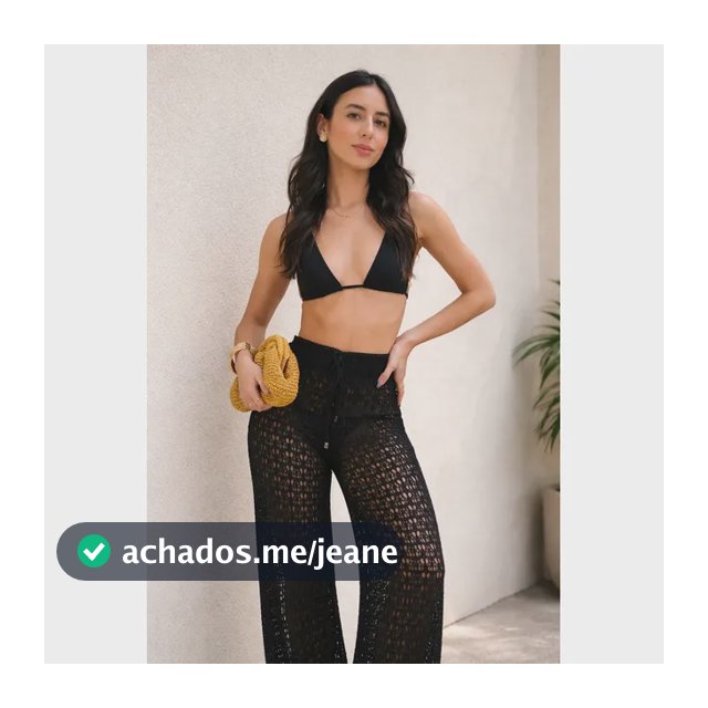 Calça De Praia Feminina Croche Tricot Pantalona Saida Verão