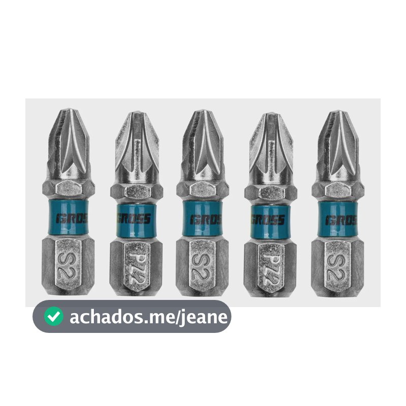 Bits Pozidriv Pz2, Aco Cromo Molibdenio, 5pcs // Gross