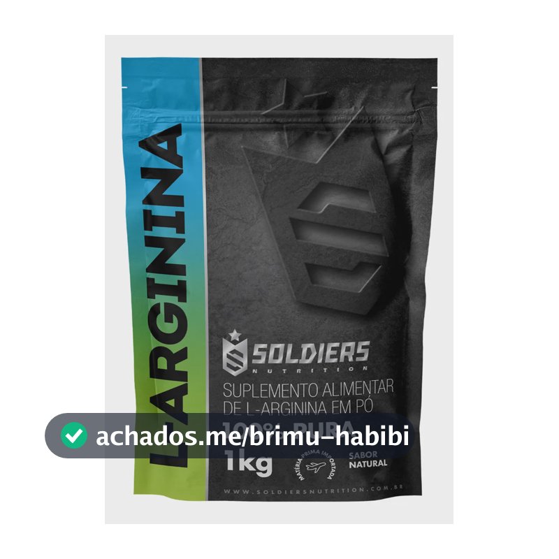 Arginina Em Pó 1kg 100% Pura Soldiers Nutrition Performance e Recuperação Muscular