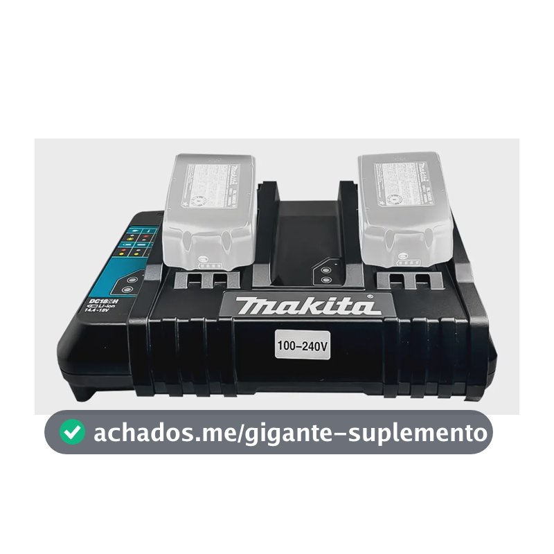 Carregador Makita Dc18sh Duplo 18v Bivolt Uso Profissional