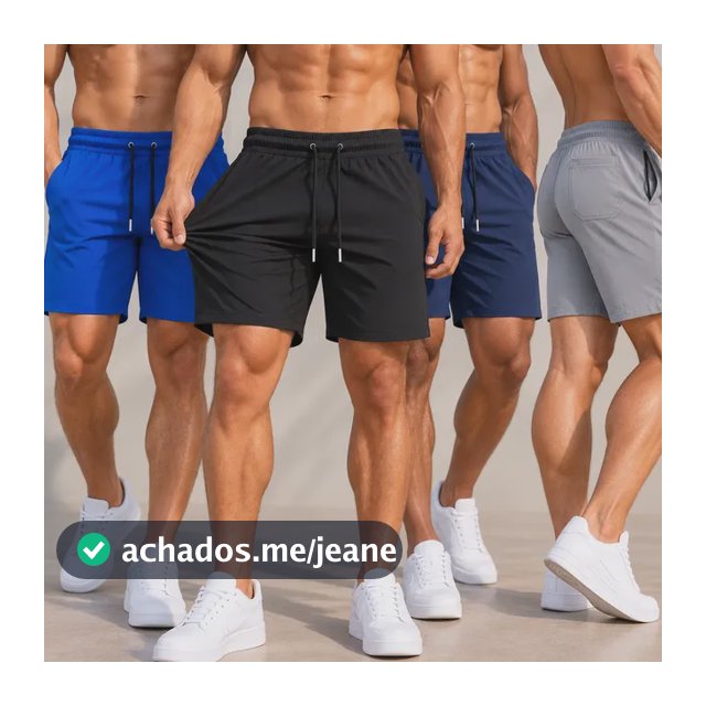 Kit 4 Short Bermuda Masculino Elastano Academia Bolso Casual
