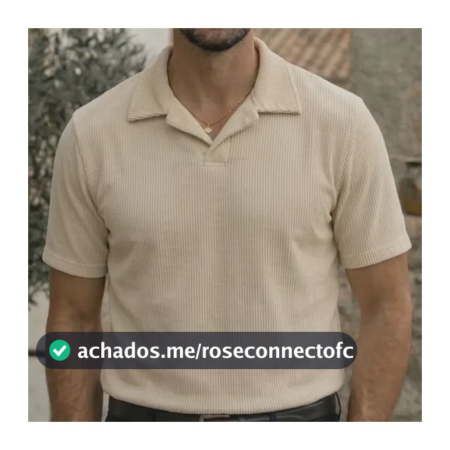 Camisa Camiseta Polo Masculina Texturizada Sem Botão