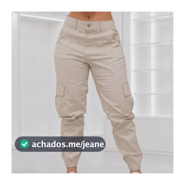 Calça Cargo Jogger Jeans Feminina Com Bolso Lateral Premium