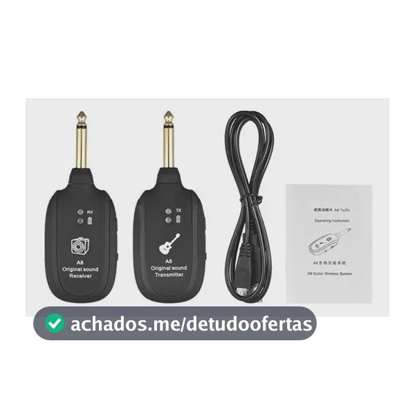 Transmissor Receptor Violão E Guitarra Sem Fio P10 Led Verde