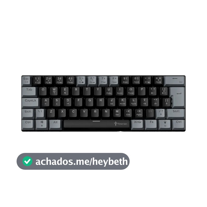 Teclado Mecânico Gamer 60% Switch Huano Brow Red Pc Computador Switch Marron Português Brasil - Titorion
