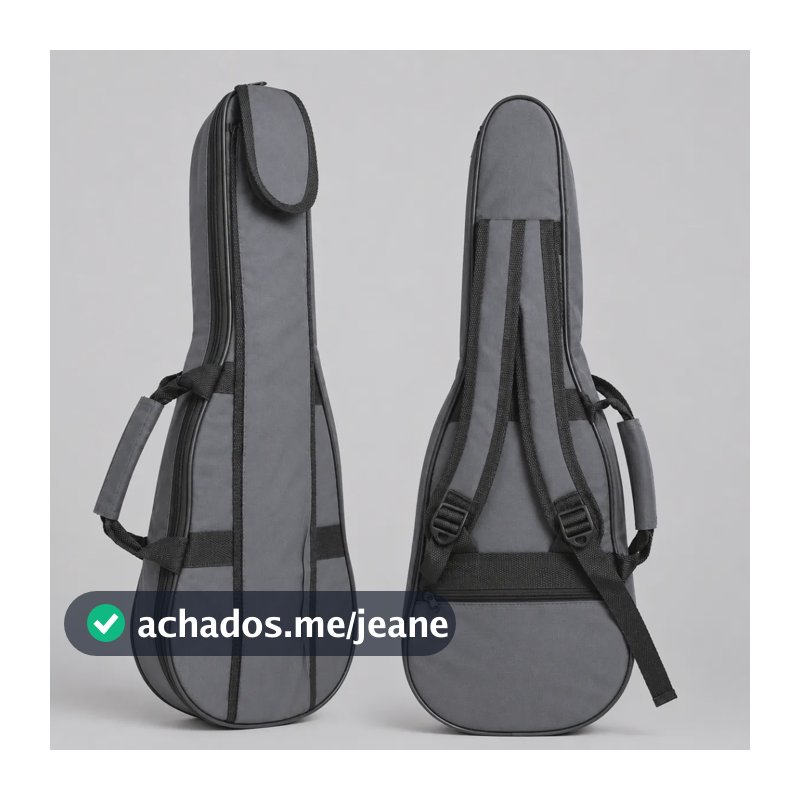 Capa Bag Case Violino 4/4 Acolchoada Impermeável Cinza Bolso Cinza-escuro