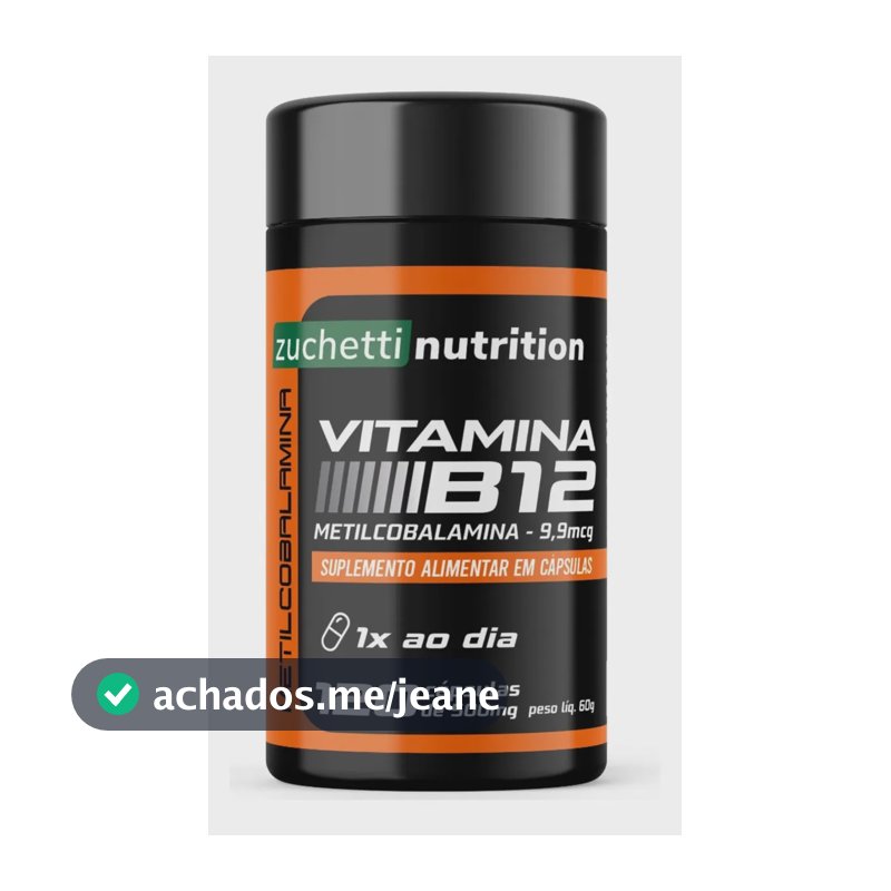 Vitamina B12 Metilcobalamina Zuchetti Nutrition 120 Cápsulas Sem Lactose