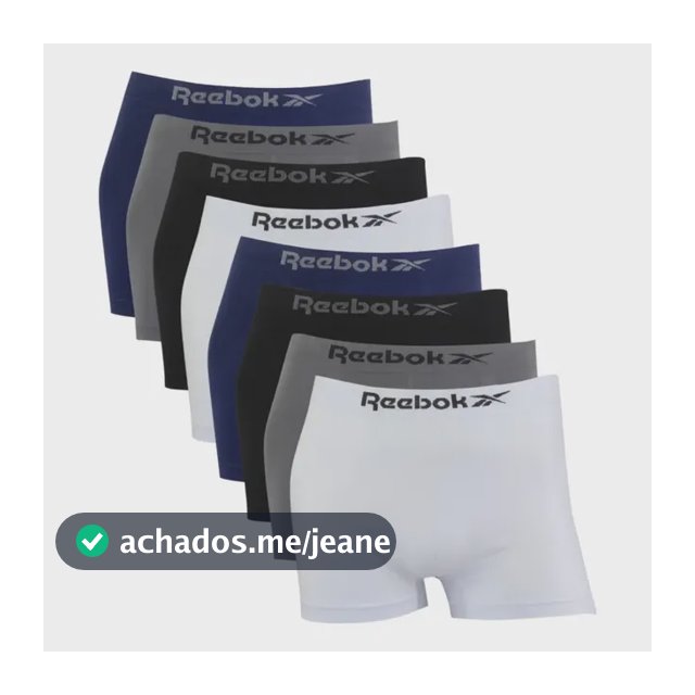 Kit 8 Cuecas Boxer Box Reebok Masculina Sortida Original