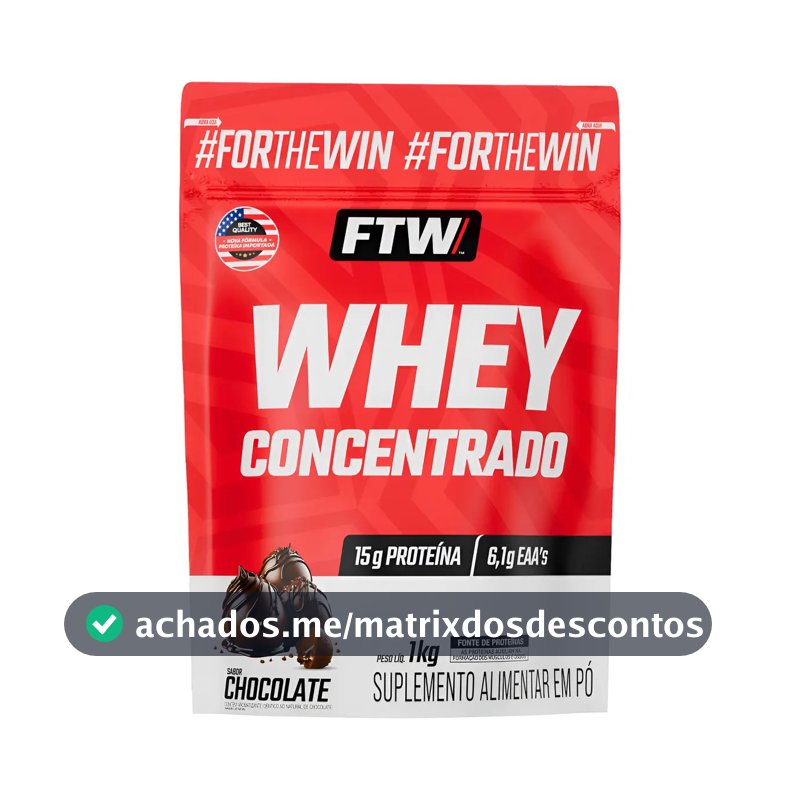 Whey Protein Concentrado 1kg Sabor Chocolate - Ftw