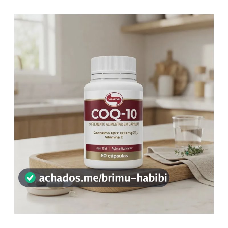 CoQ10 Vitafor Coenzima Q10 200mg em cápsula Sem sabor de 60 un
