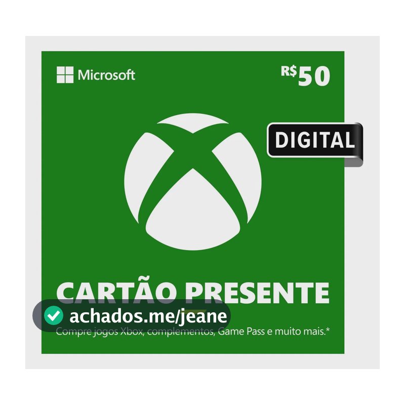 Xbox Cartão Presente R$ 50 Gift card (Digital)