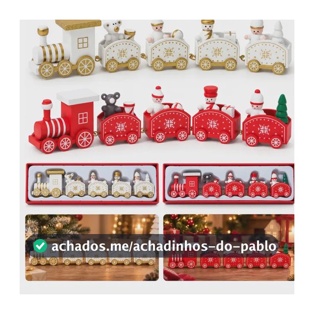 Trem De Natal Decorativo Em Madeira 25 Cm Para Mesa