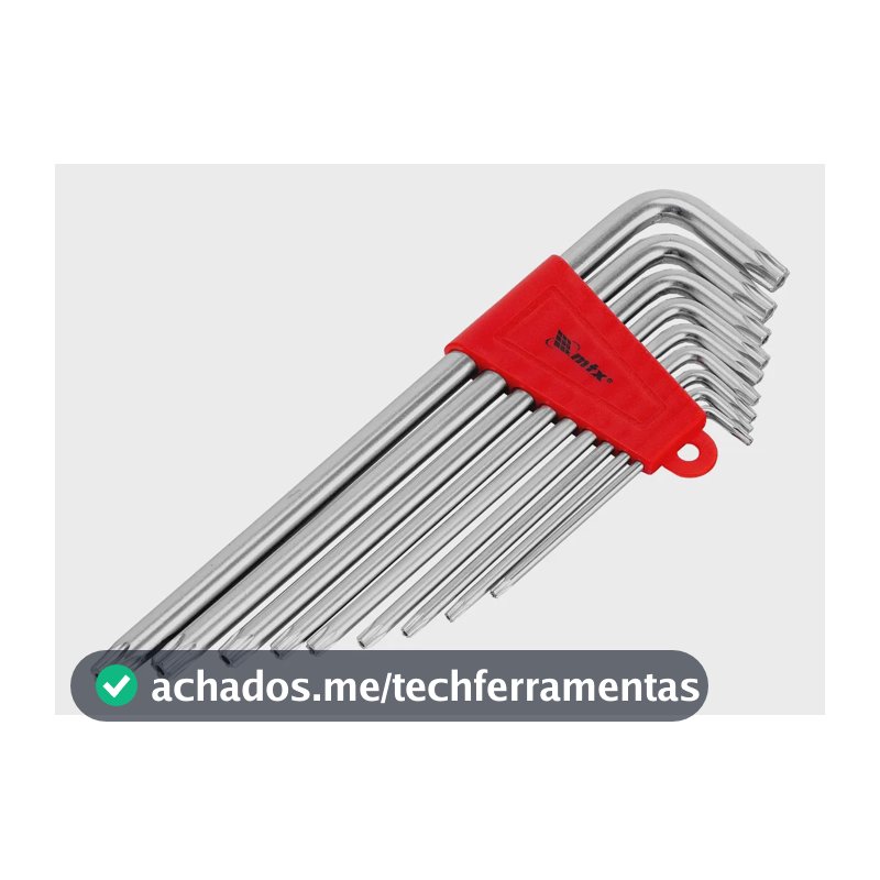 Jogo Chaves Torx Extra Longas Acetinado T10-t50 9pcs Mtx