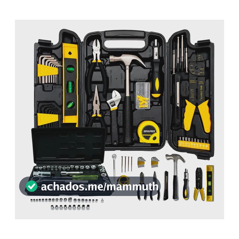 Maleta Estojo Kit Jogo 169 Ferramentas Caixa Completa Devilprex Preto