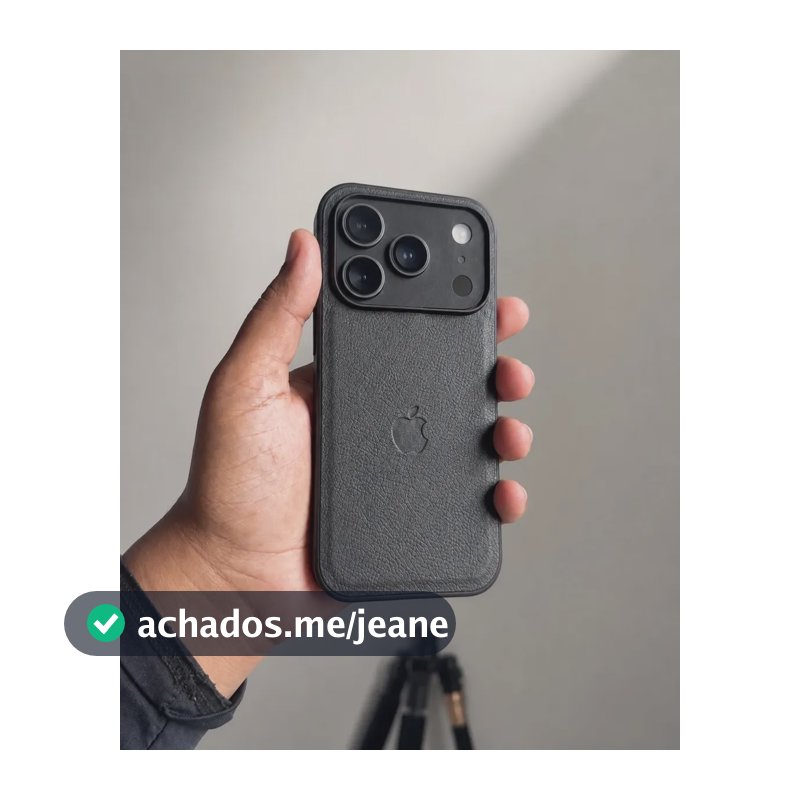 Capa P/iPhone 17/17 Pró/17 Pró Max Couro Premium Veludo Luxo Grafite Ip 17 Pró Max