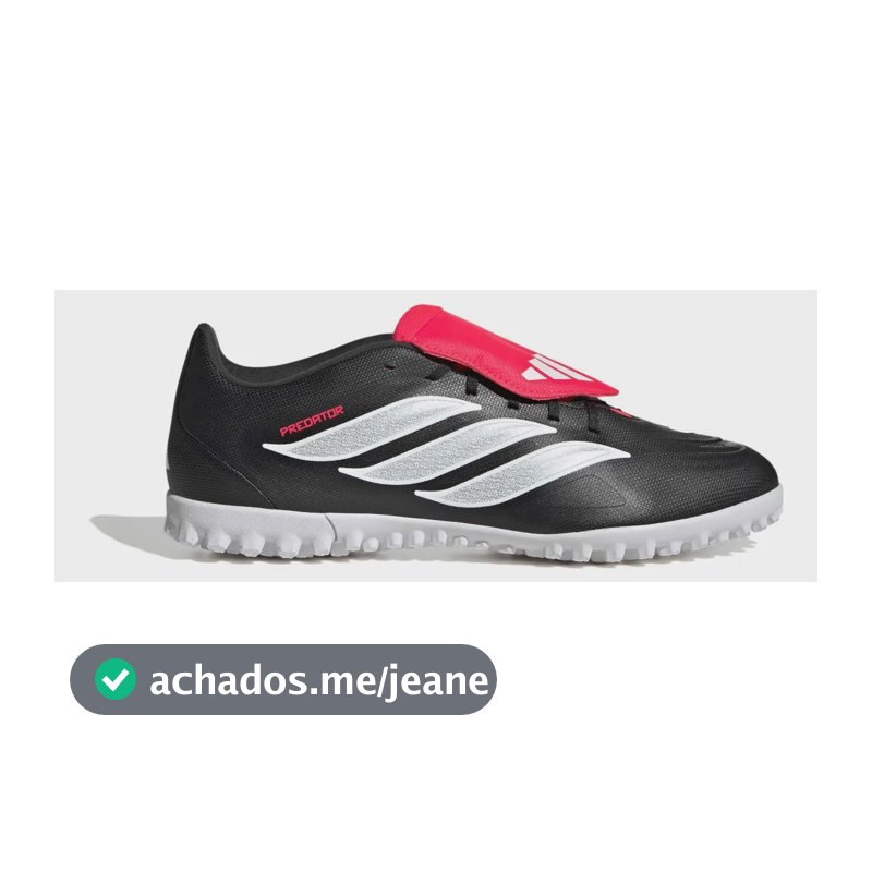 Chuteira Society Masculina Predator Club Fold-over adidas Preto 41 Br