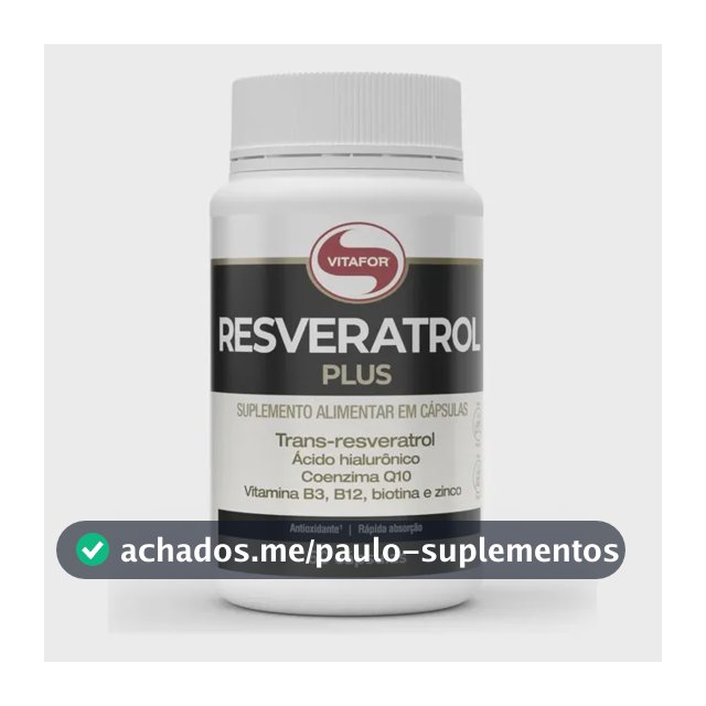 Resveratrol Plus 60 Cápsulas Vitafor Sem Sabor
