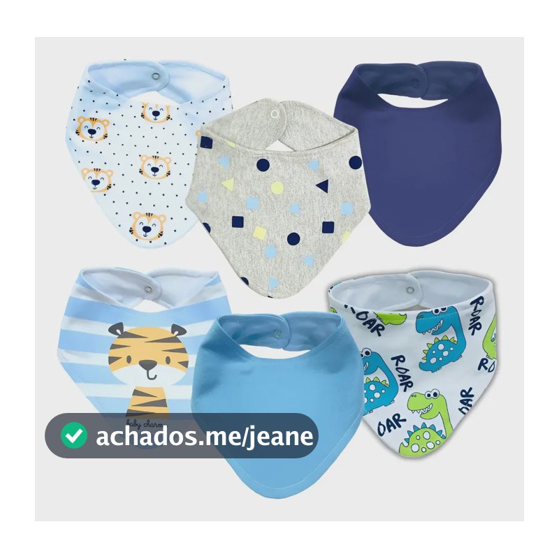 Babador Bandana Baby Charmy Suedine Dupla Camada Babador Bandana Menino Único