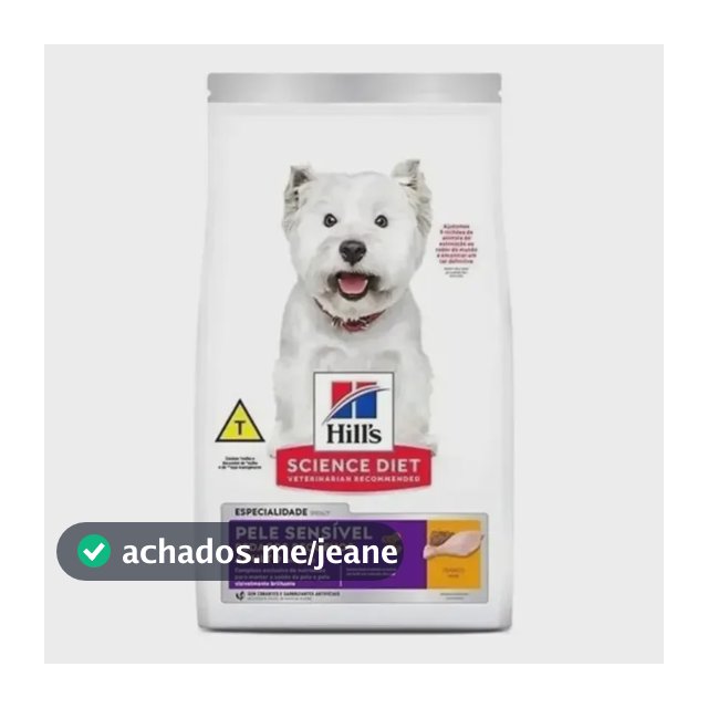 Alimento Hill's Science Diet Pele Sensível Pele Sensível para cão adulto de raza pequena sabor frango