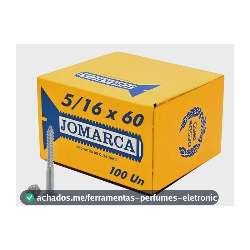 Parafuso Sextavado 5/16 X 60 Madeira Soberba Antena 100 Unid