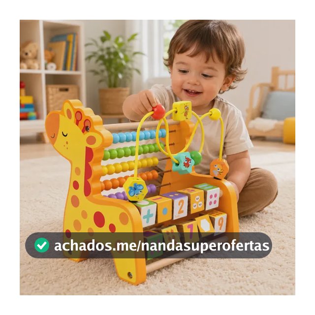 Brinquedo Montessori Ábaco De Madeira Infantil Educativo