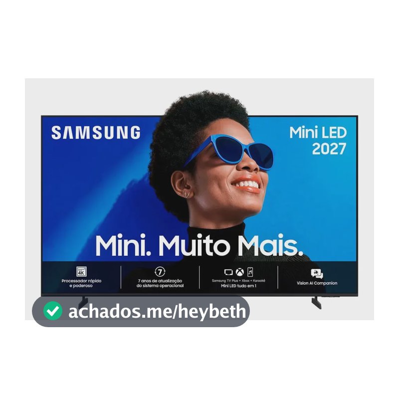 Samsung Smart TV 75" Mini LED 4K M75H 26/2027, Vision AI Companion, Modo Futebol, Xbox Cloud Gaming, Canais Gratuitos