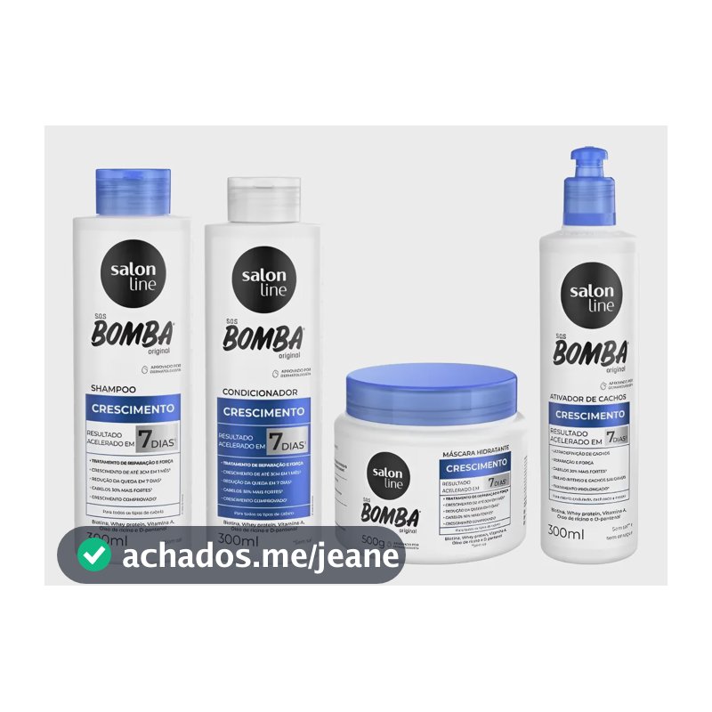 Kit Crescimento Sos Bomba 300ml Com Ativador Salon Line