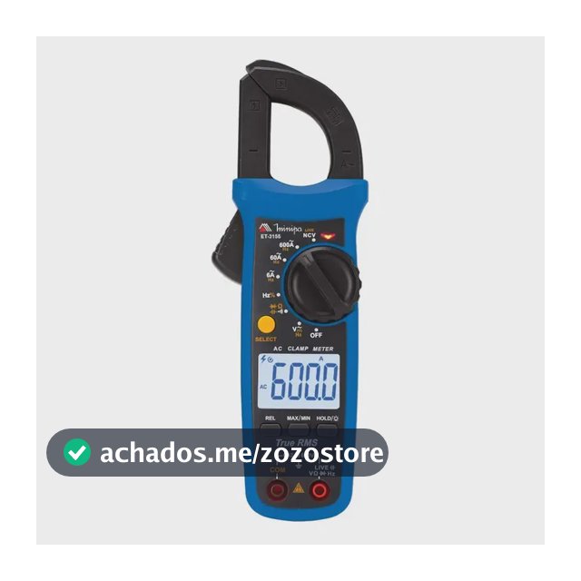 Alicate Amperímetro Minipa ET-3155 Digital True RMS 600A CAT III 600V NCV