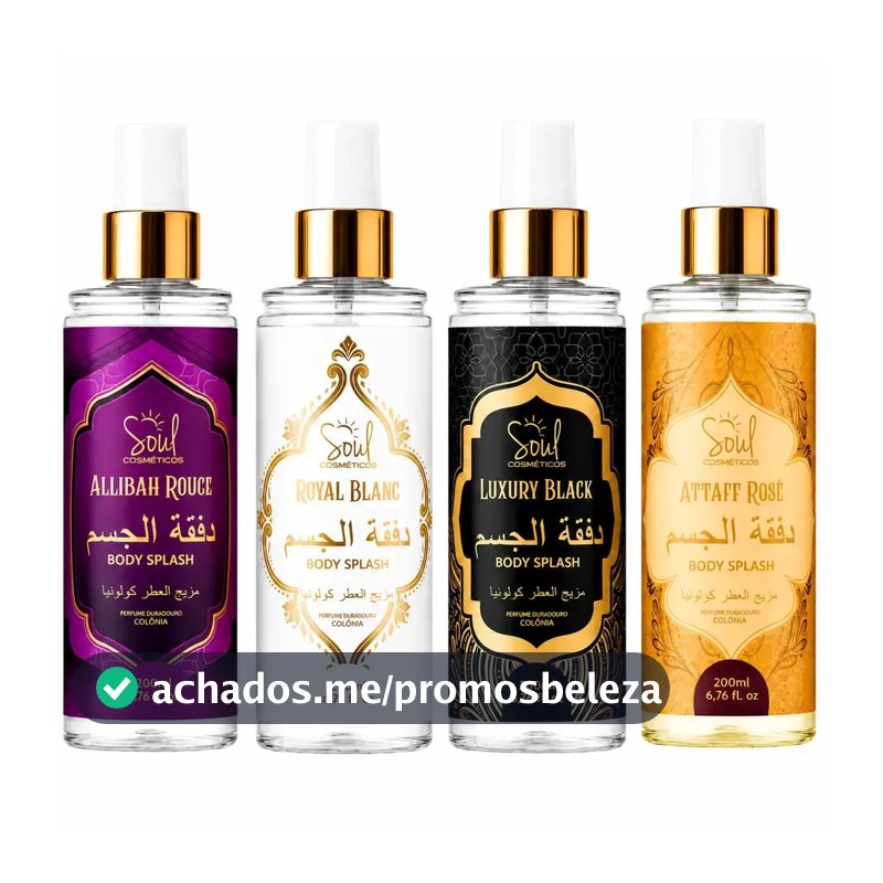 Body Splash Arabe C/4un 200ml Perfume Feminino de Luxo Alta Concentração