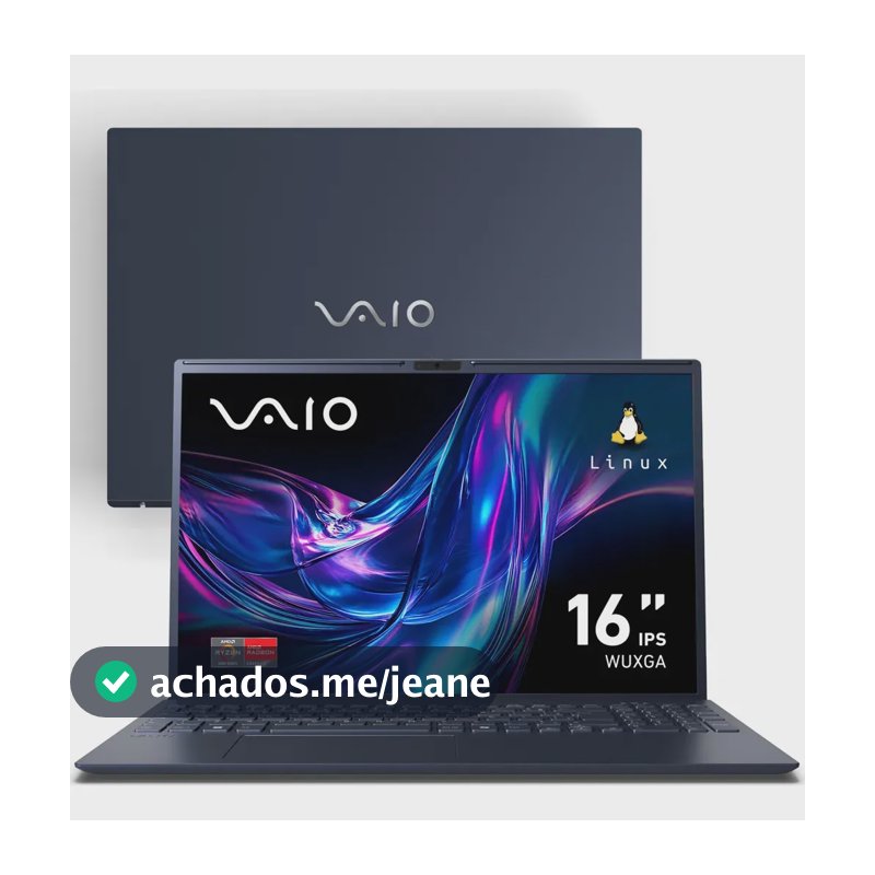 Notebook VAIO FE16 AMD Ryzen 3-7330U Linux 8GB RAM 256GB SSD 16" IPS Full HD Antirreflexo - Permite expansão de RAM e SSD - Cinza Grafite