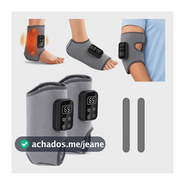 Kit 2 Massageador De Pes Eletrico Portatil Com Aquecimento 3.7v Cinza